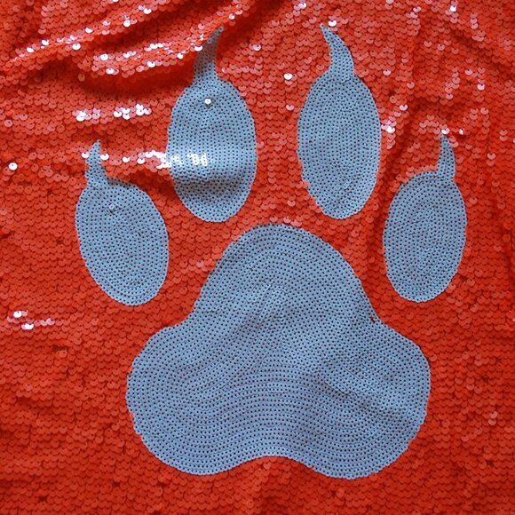 Why Dress One Size Clemson Tigers Orange Sequin Shirt Dress College Game Day - Picture 2 of 6